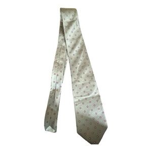 Vintage Christian Dior Gray and Red Printed Geometric All Silk Tie